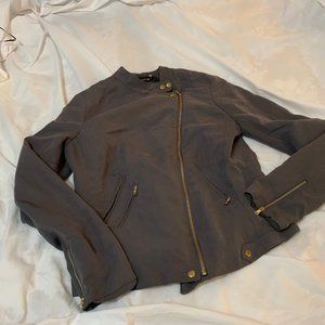 Apt. 9 Gray Lightweight Moto Jacket Size S